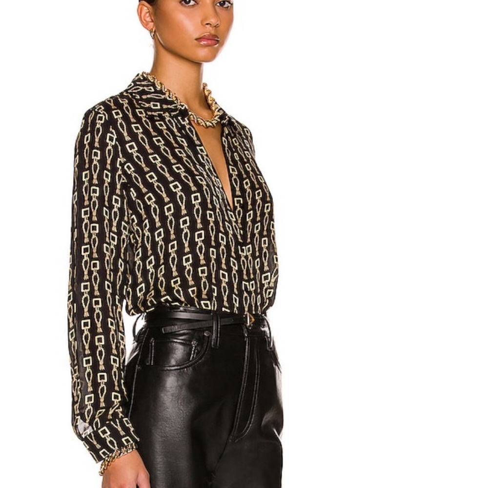 L'Agence 100% Silk Nina Keyring Blouse - Picture 9 of 14